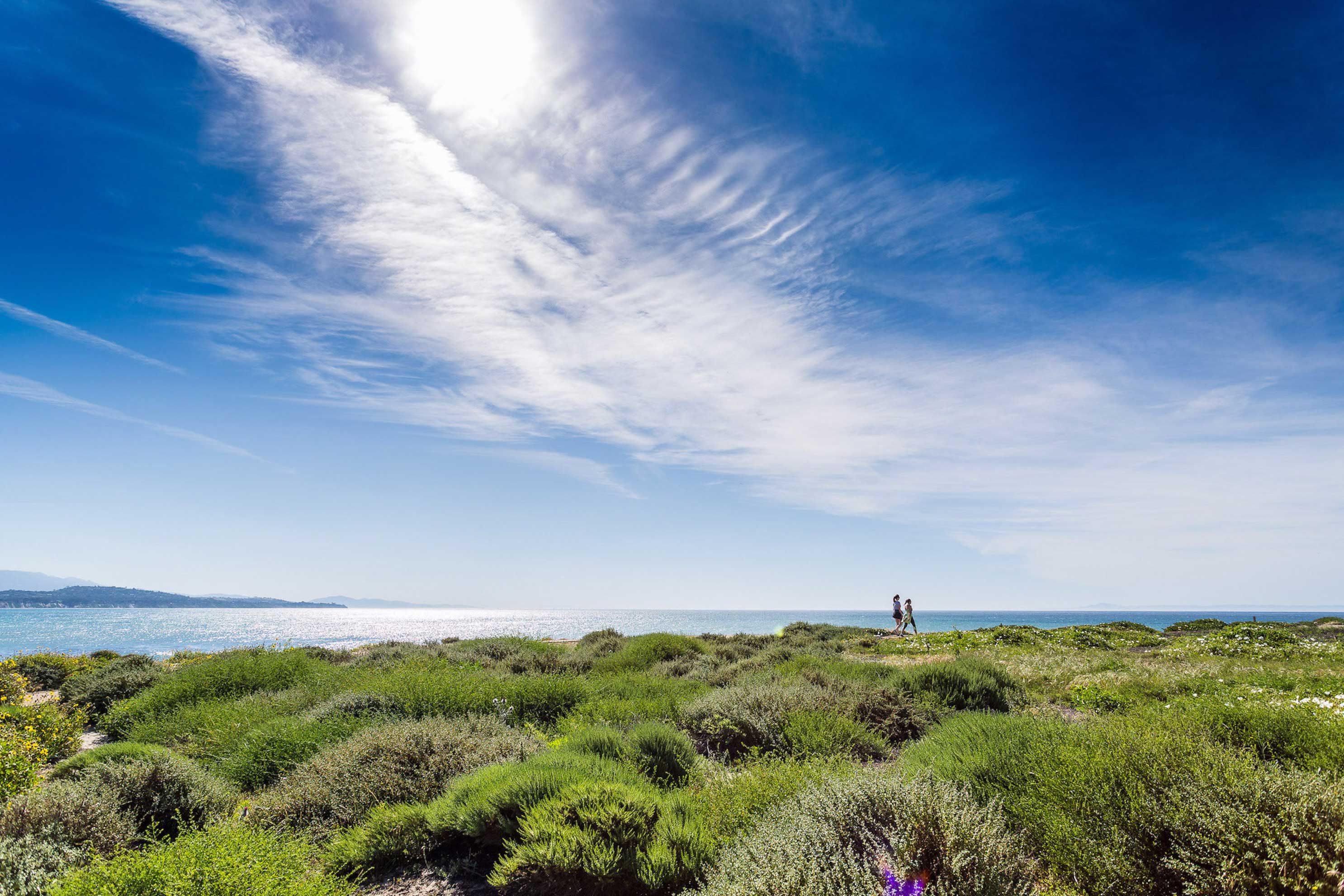 sky overlooking grassy bluffs