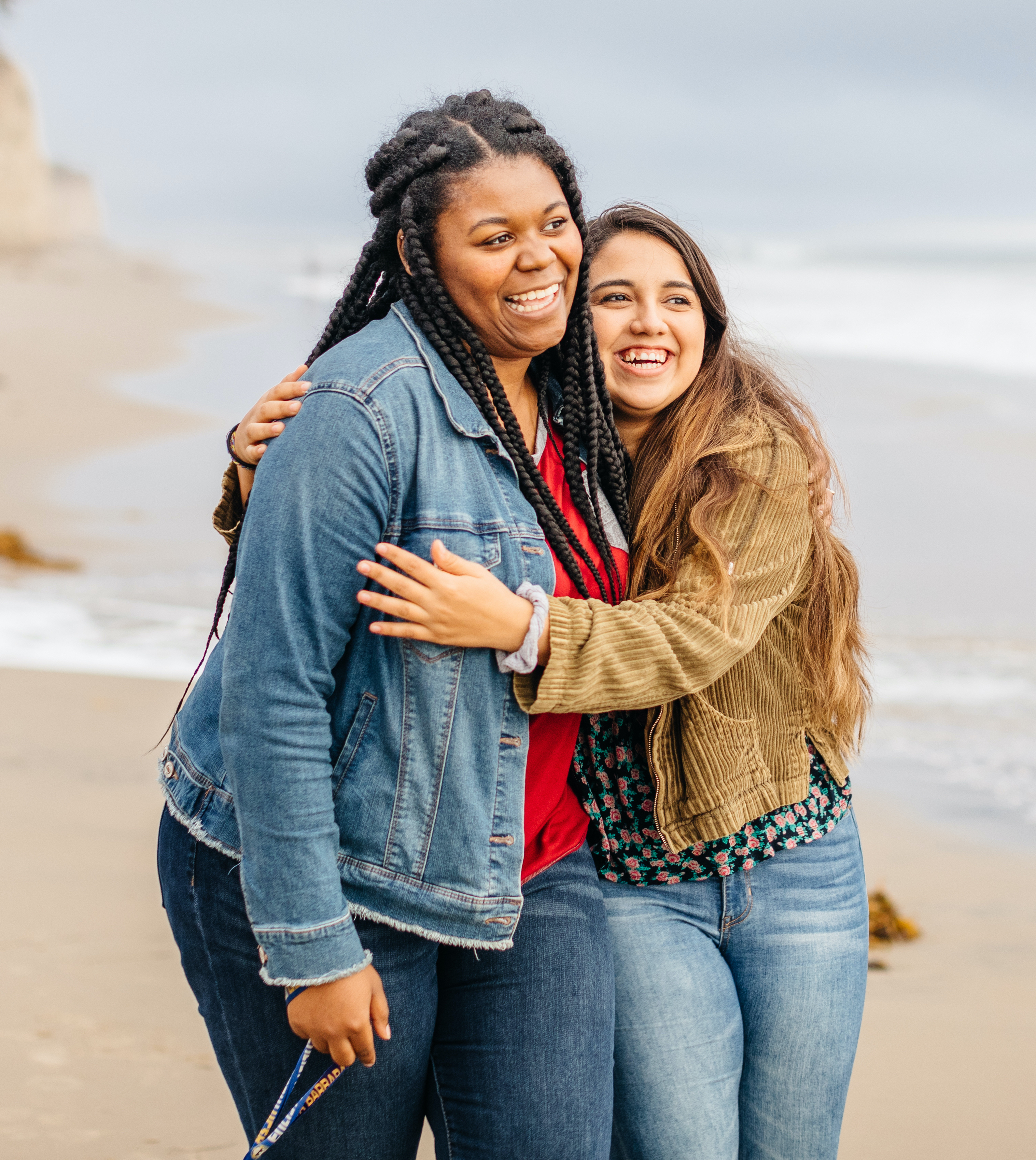 two friends on beach