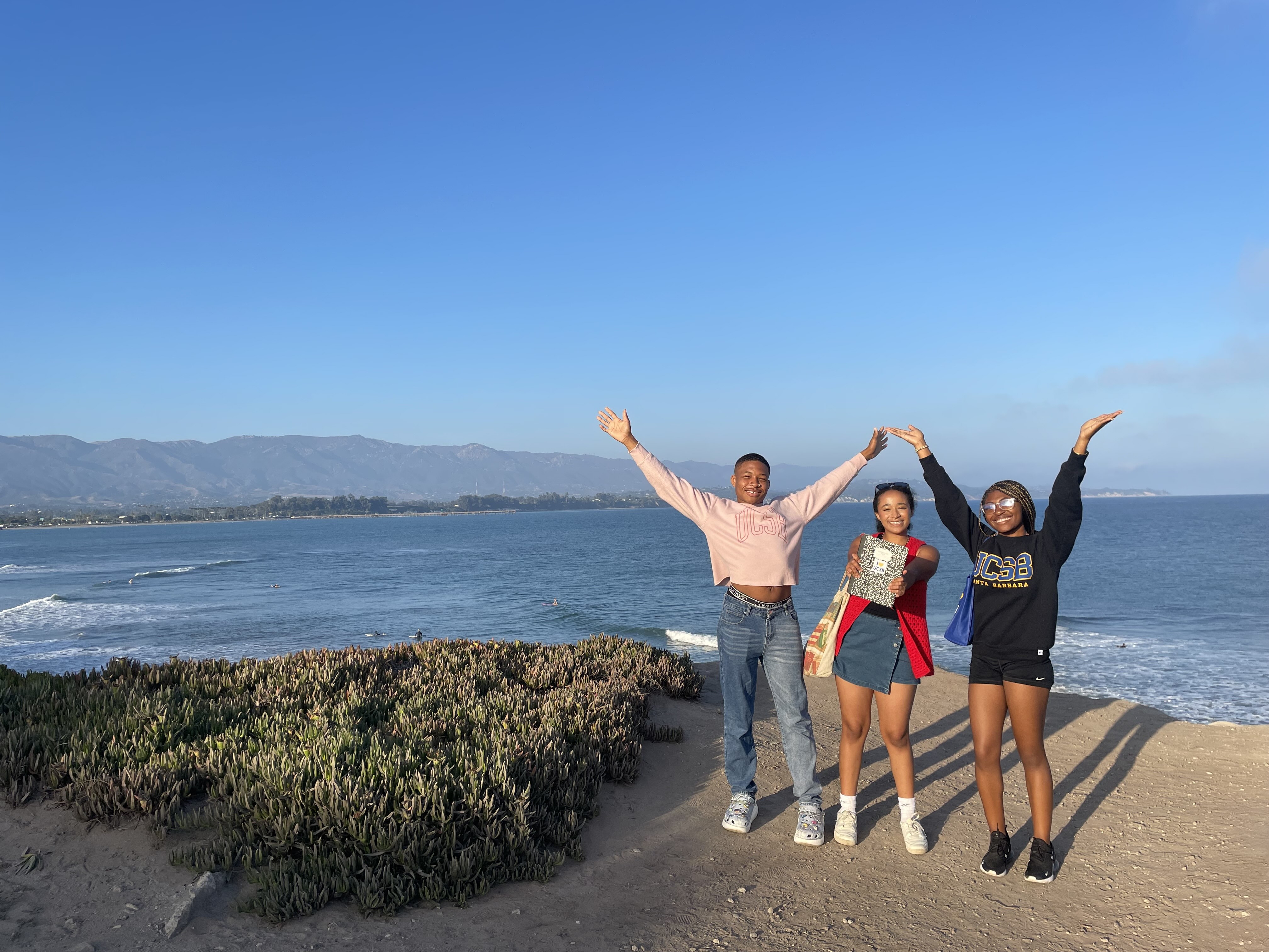 Students on the beach
