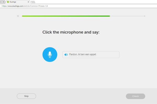 screenshot of a duolingo lesson