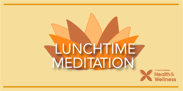 lunchtime meditation banner with orange lotus
